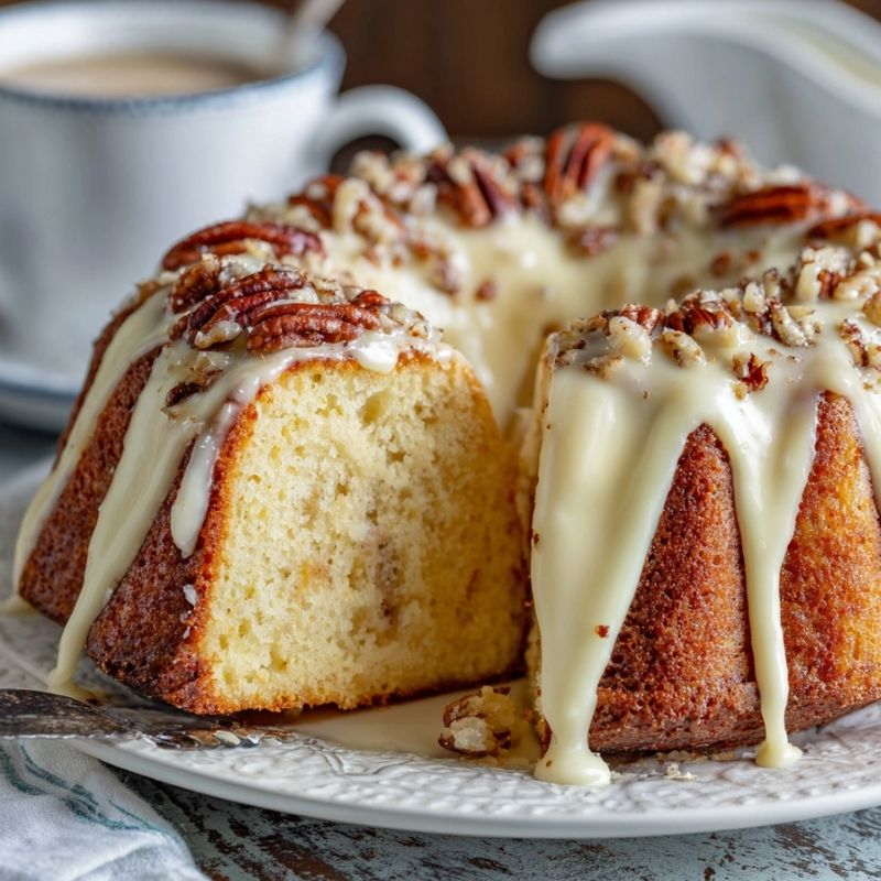 Decadent Italian Cream Pound Cake With Cream Cheese Glaze