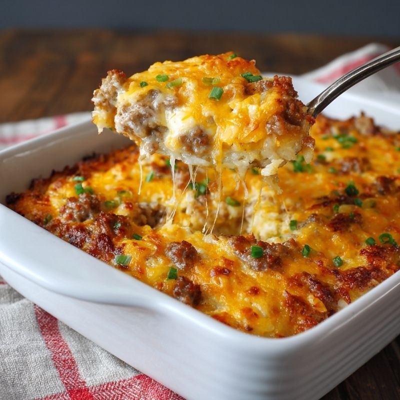 Irresistible Cheesy Sausage Hashbrown Bake - F5 Thumb Irresistible Cheesy Sausage Hashbrown Bake