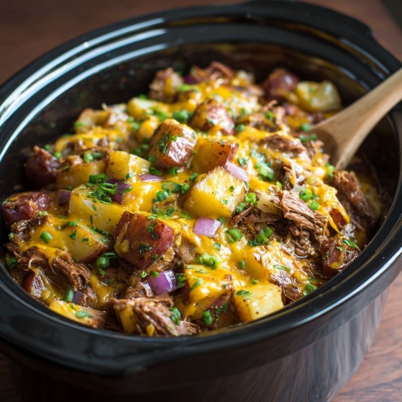 Flavor-Packed Crockpot Loaded Steak And Potato Bake - F7 Thumb Flavor Packed Crockpot Loaded Steak And Potato Bake