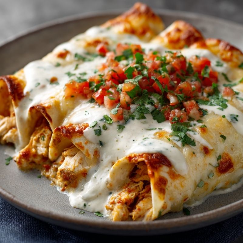 Delicious Cheesy Chicken Enchiladas With Creamy Sauce