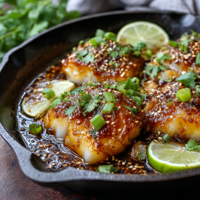 Tangy Ginger Soy Glazed Cod