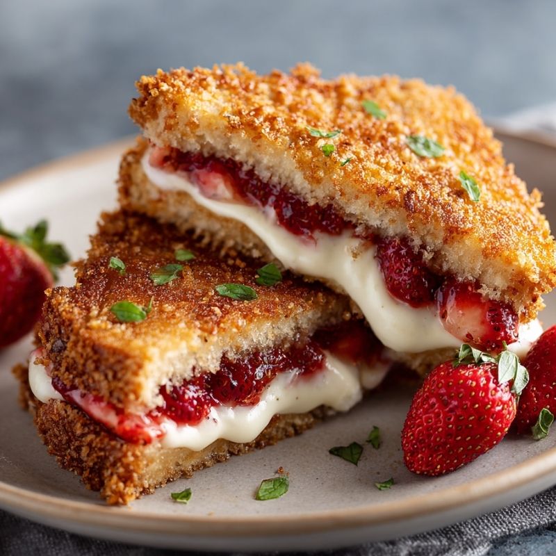 Irresistible Fried Strawberry Cheesecake Sandwiches