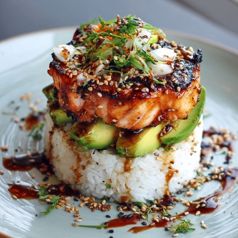 Zesty Teriyaki Salmon Avocado Rice Stack - PP36 Thumb Zesty Teriyaki Salmon Avocado Rice Stack