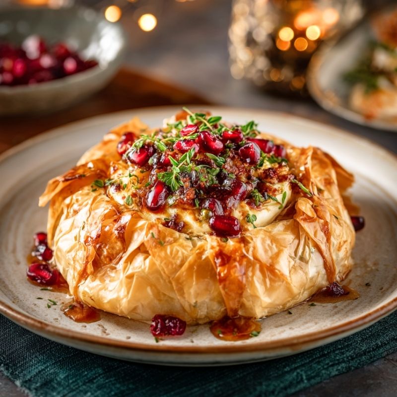 Gooey Baked Brie in Phyllo Dough