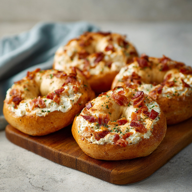 Hearty Bacon Cream Cheese Bagels