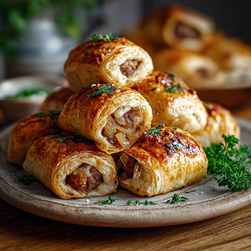 Mouthwatering French Onion Sausage Rolls
