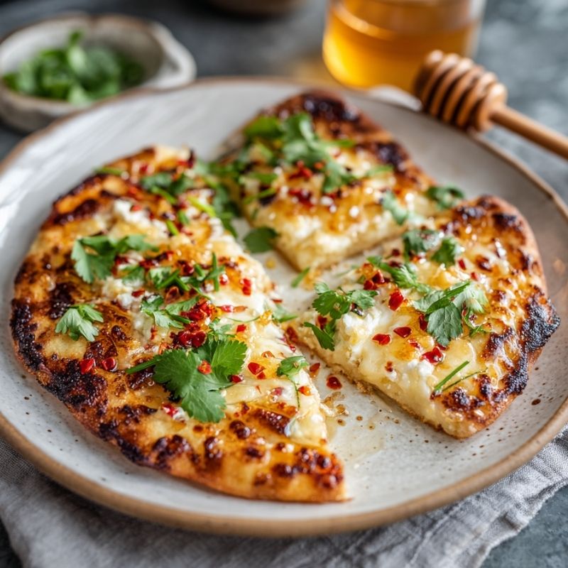 Gooey Cheese And Hot Honey Flatbread Pizza