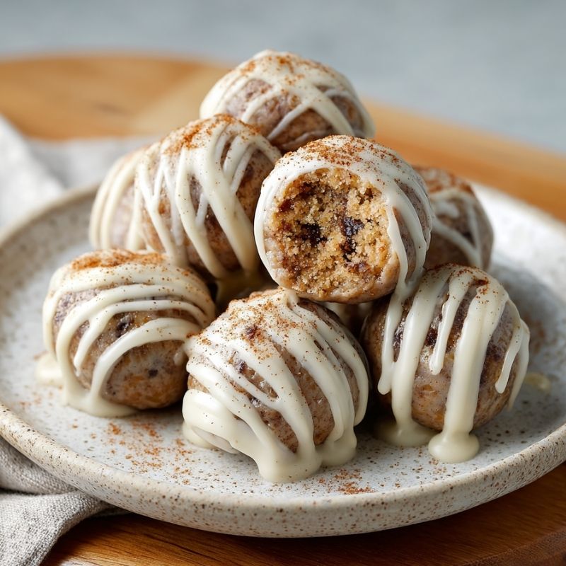 Quick Cinnamon Roll Energy Bites