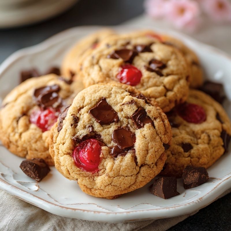 Dreamy Maraschino Cherry Chocolate Chip Cookies