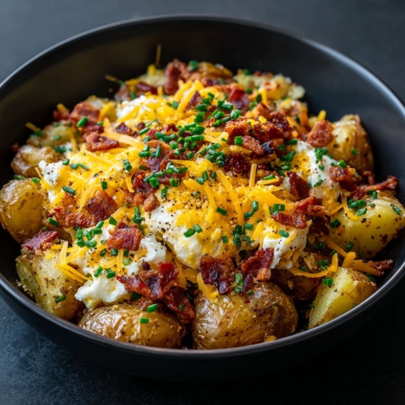 Delicious Cheesy Potato Egg Scramble