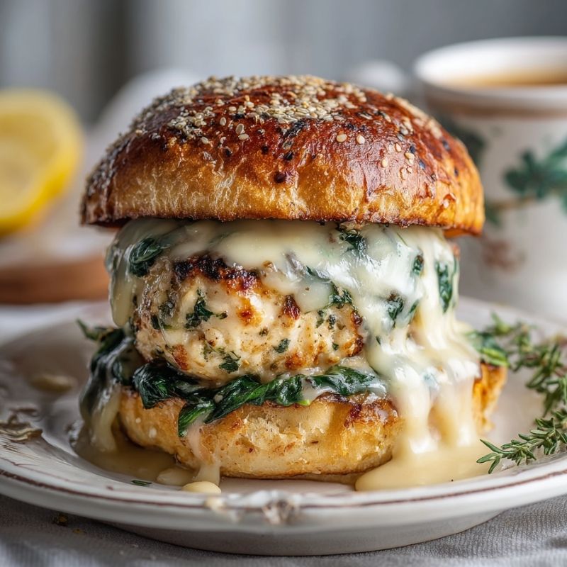 Wholesome White Cheddar And Spinach Chicken Burgers