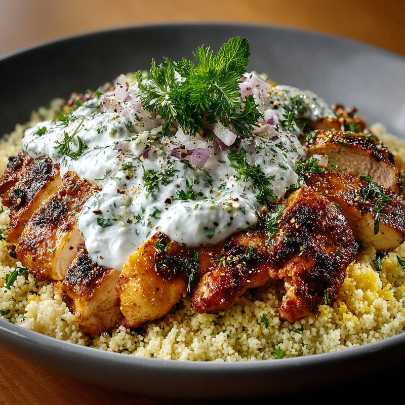 Succulent Greek Chicken With Tzatziki And Couscous