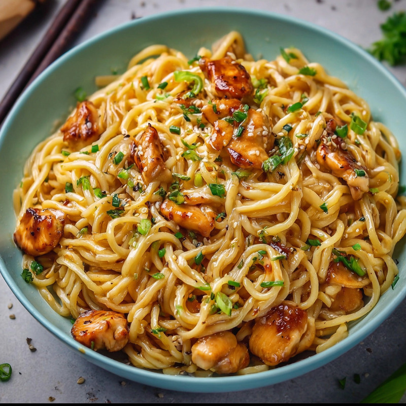Creamy Garlic Chicken Noodles