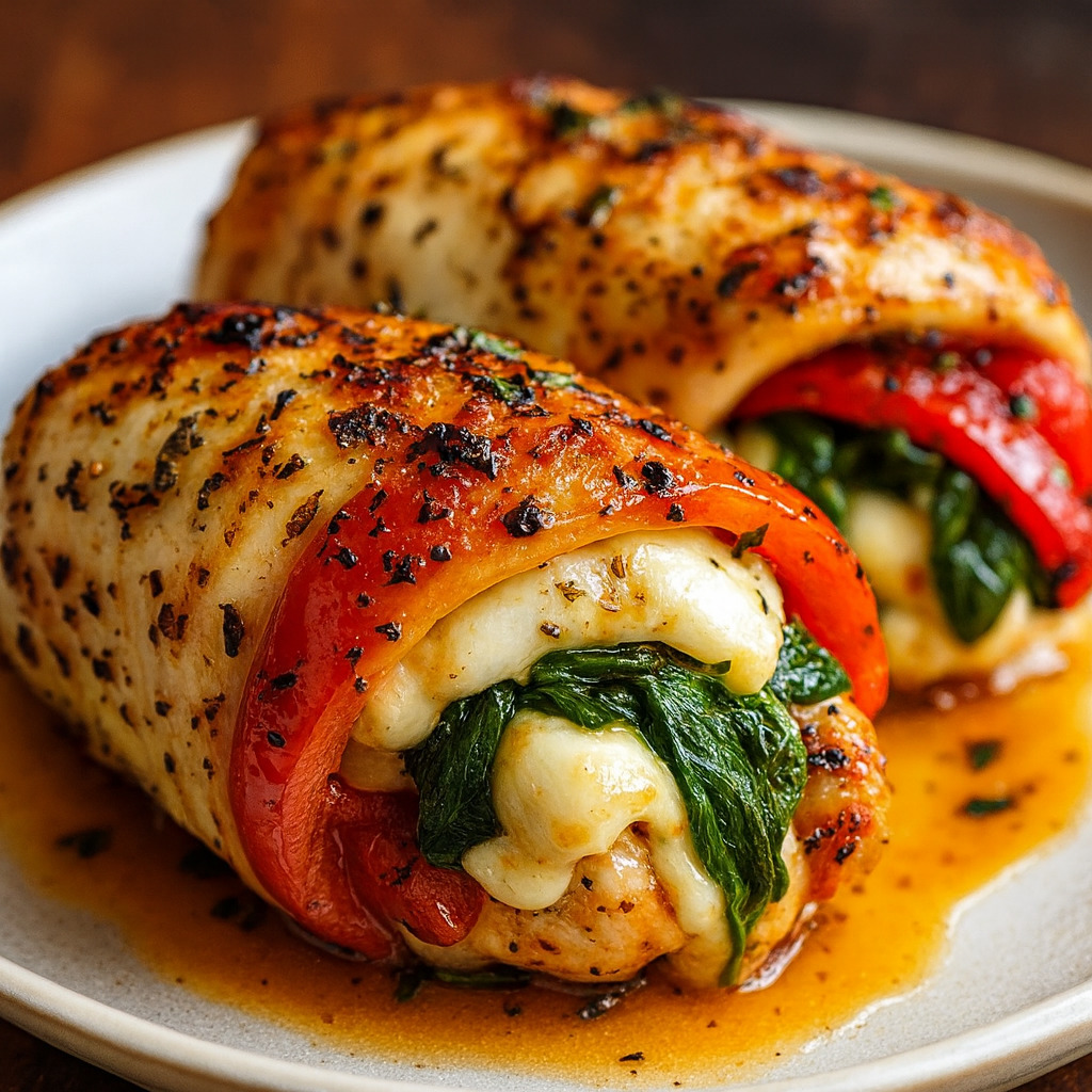 Comforting Roasted Red Pepper And Mozzarella Stuffed Chicken