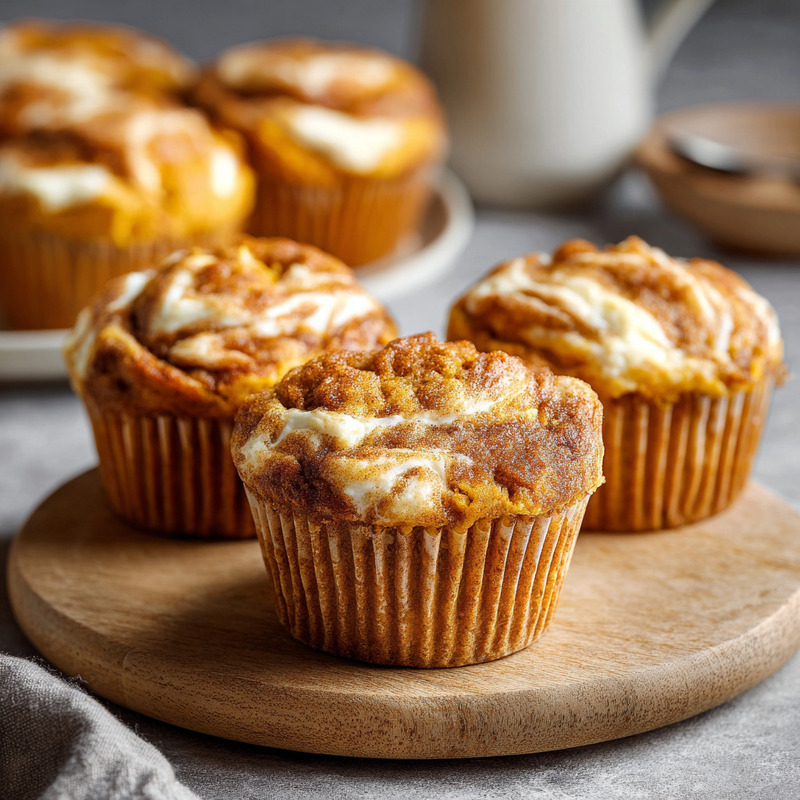 Soft Pumpkin Cream Cheese Muffins