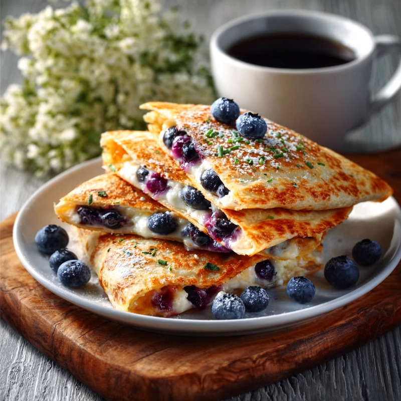 Sweet Blueberry Breakfast Quesadillas