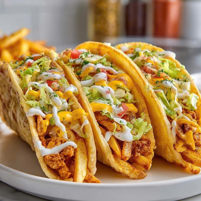 Creamy Mini Baked Chicken Tacos