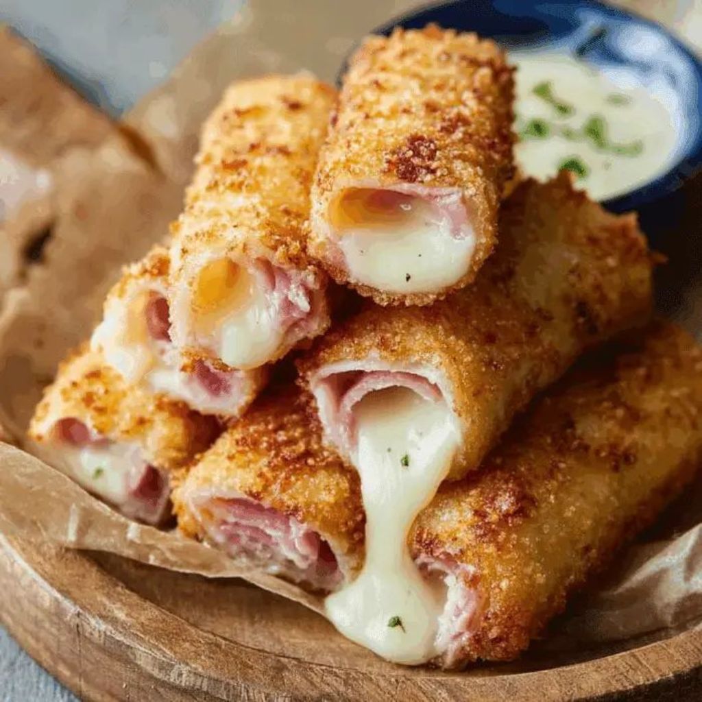 Crispy Ham Mozzarella Sticks