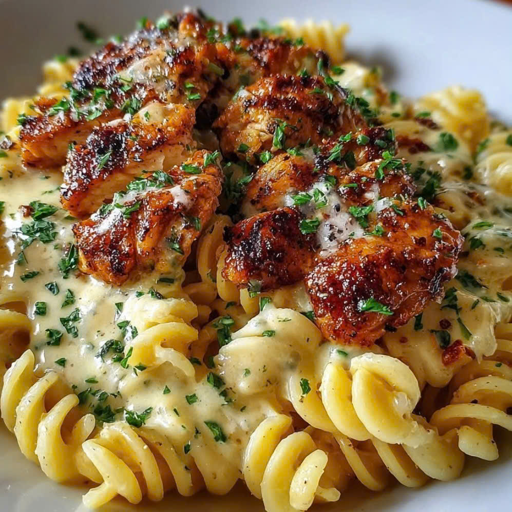 Comforting Twisted Pasta With Honey Garlic Chicken And Parmesan Cream - PP285 Thumb Comforting Twisted Pasta With Honey Garlic Chicken And Parmesan Cream