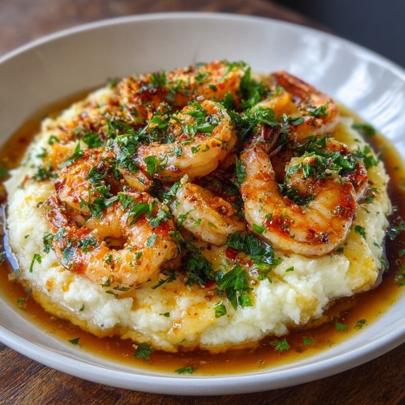 Velvety Garlic Shrimp Over Mashed Potatoes - PP67 Thumb Garlic Shrimp Over Mashed Potatoes
