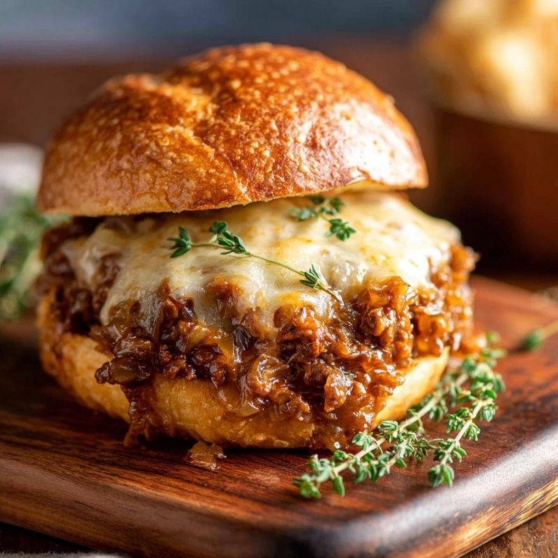 Cheesy French Onion Beef Sloppy Joes