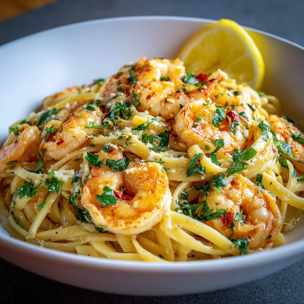 Classic Shrimp Scampi Linguine
