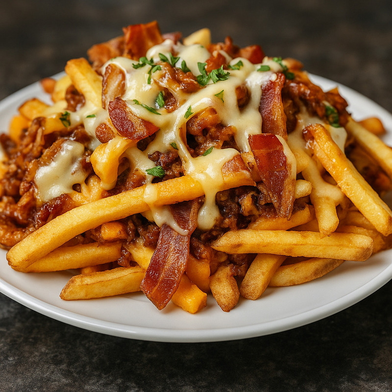 Bold Monster Cheesy BBQ Chicken Turkey Bacon Fries
