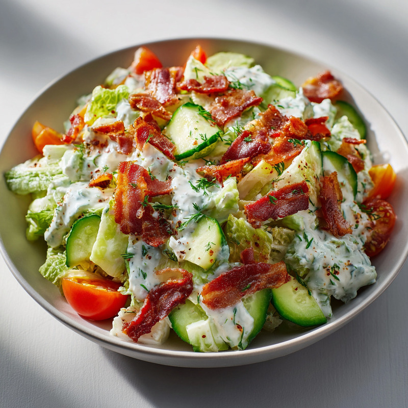 Hearty Chopped Salad With Ranch Bacon And Cucumber