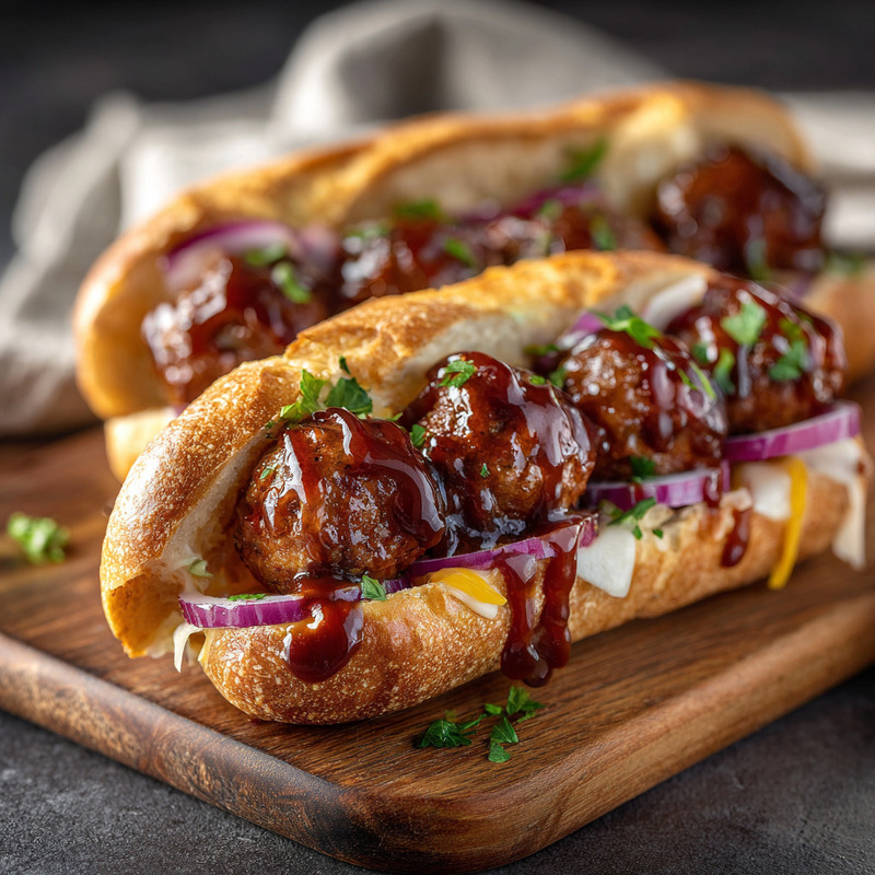 Mouthwatering Bourbon BBQ Meatball Subs