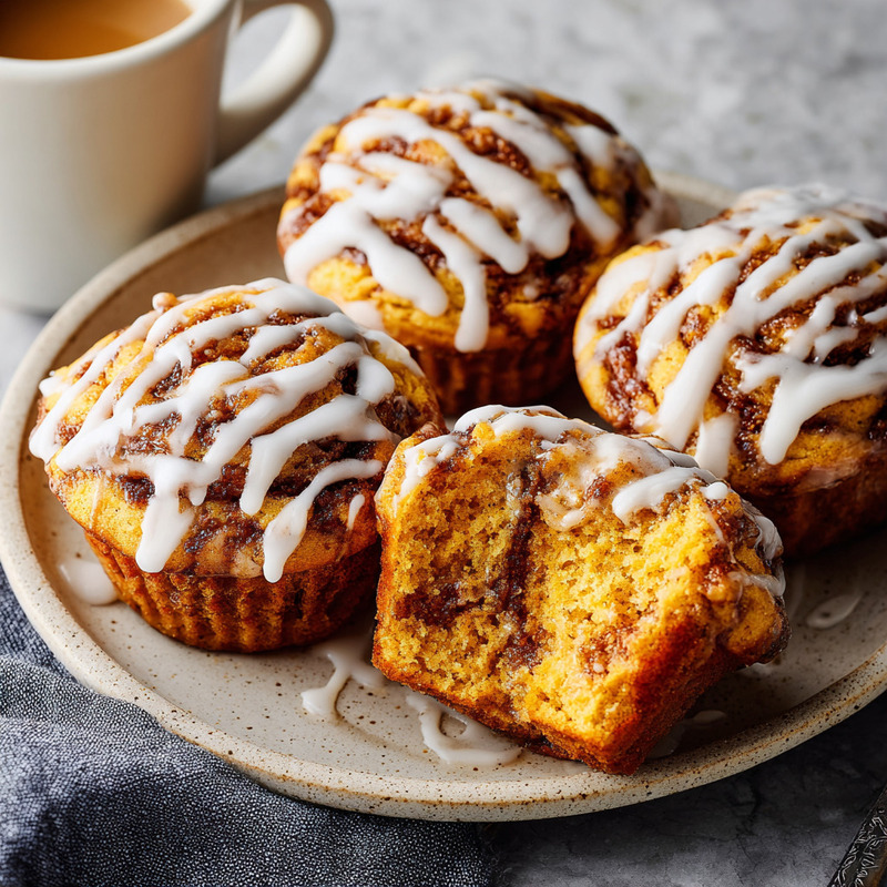 Cozy Pumpkin Cinnamon Roll Muffins