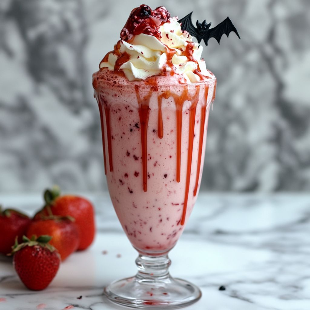 Spooky Bloody Strawberry Daiquiri Milkshake