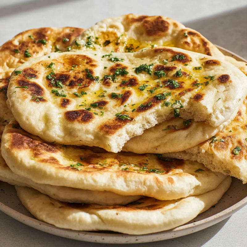 Fluffy Cottage Cheese Garlic Naan (No Yeast) - PP328 Thumb Fluffy Cottage Cheese Garlic Naan No Yeast