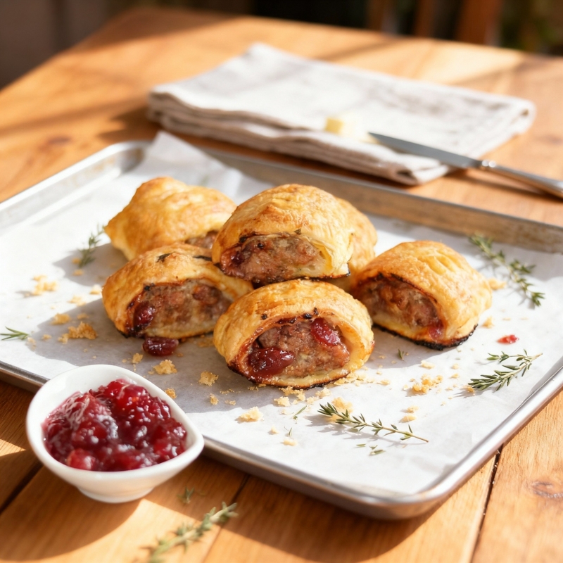 Crispy Turkey And Cranberry Sausage Rolls