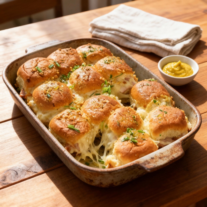 Gourmet Smoked Turkey Swiss And Dijon Pull Apart Sliders With Garlic Butter