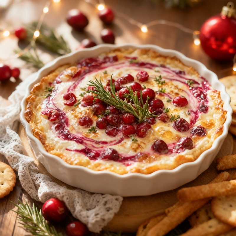 Savory Sweet Baked Cranberry Cream Cheese Dip