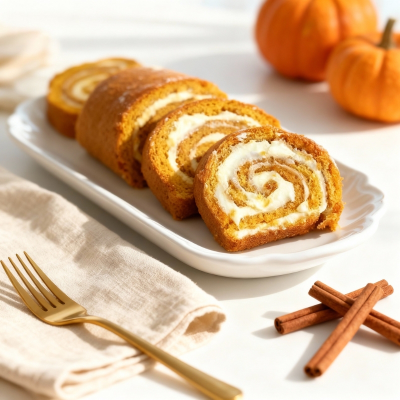 Heavenly Pumpkin Roll With Cream Cheese Frosting