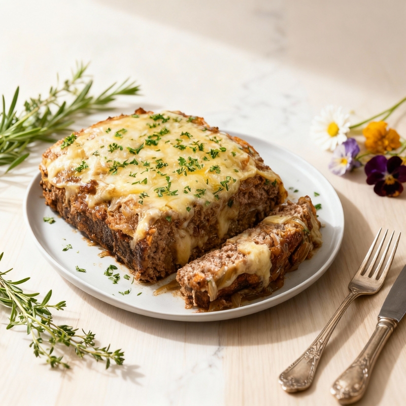 Rich And Cheesy French Onion Meatloaf - PP378 Thumb Rich And Cheesy French Onion Meatloaf
