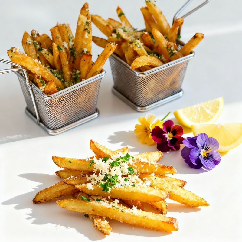 Perfectly Crispy Garlic Parmesan Fries
