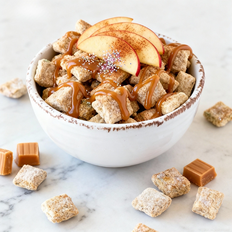 Addictive Caramel Apple Puppy Chow