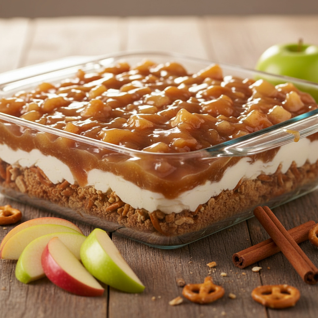 Irresistible Apple Cinnamon Pretzel Salad