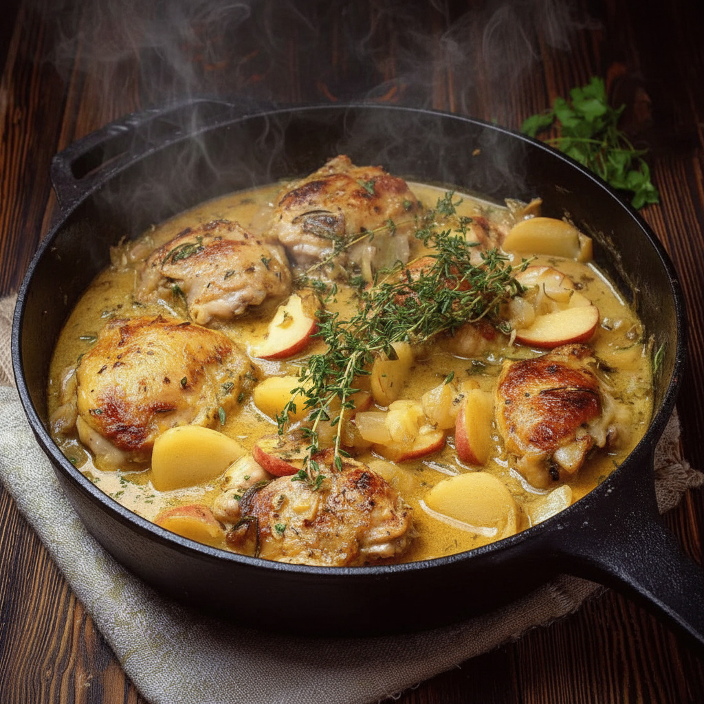 Comforting French Apple Cider Chicken