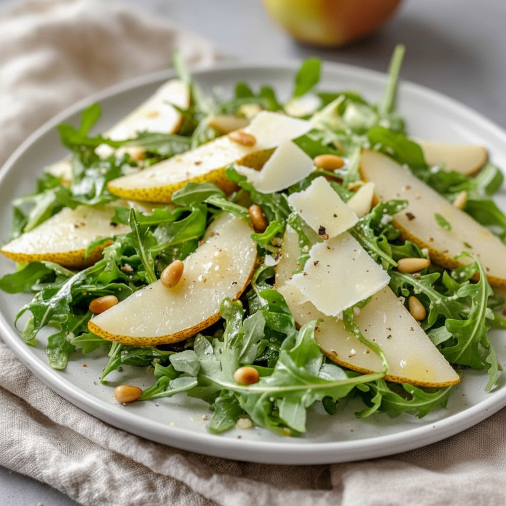 Light Pear And Arugula Salad With Honey Vinaigrette