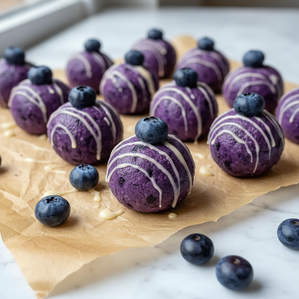 Guilt Free Blueberry Cheesecake Protein Bites