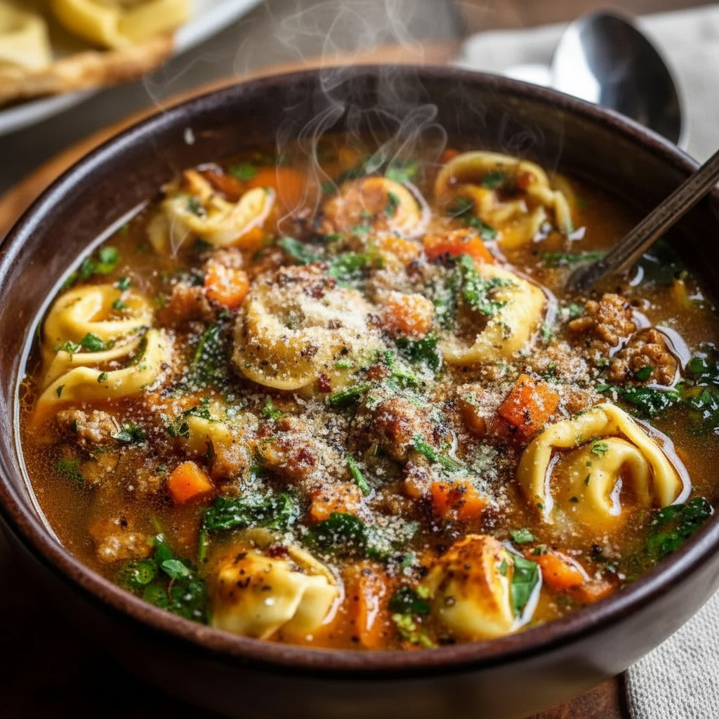 Homestyle Tortellini Soup With Sausage