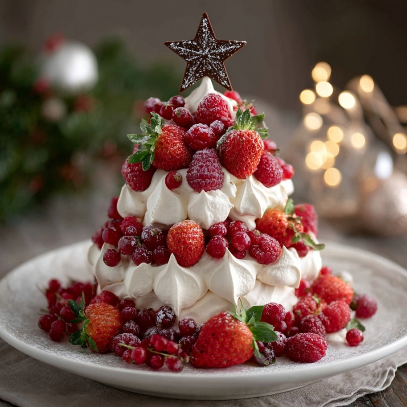 Dreamy Pavlova Christmas Tree With Fresh Fruits - PP448 Thumb Dreamy Pavlova Christmas Tree With Fresh Fruits
