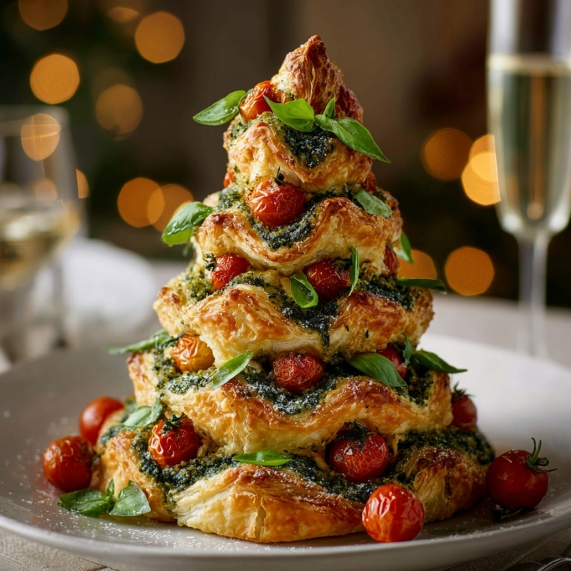 Scrumptious Basil Pesto Cheesy Puff Pastry Christmas Tree - PP452 Thumb Scrumptious Basil Pesto Cheesy Puff Pastry Christmas Tree