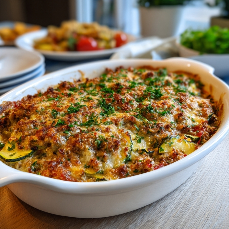 Ground Turkey Zucchini Casserole