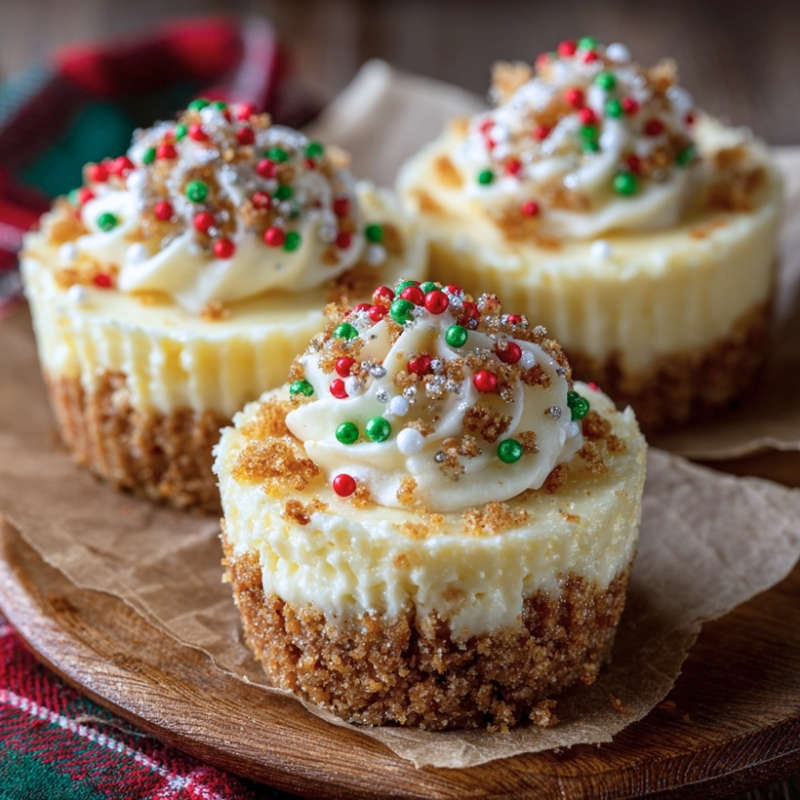 Cute Mini Christmas Cheesecakes