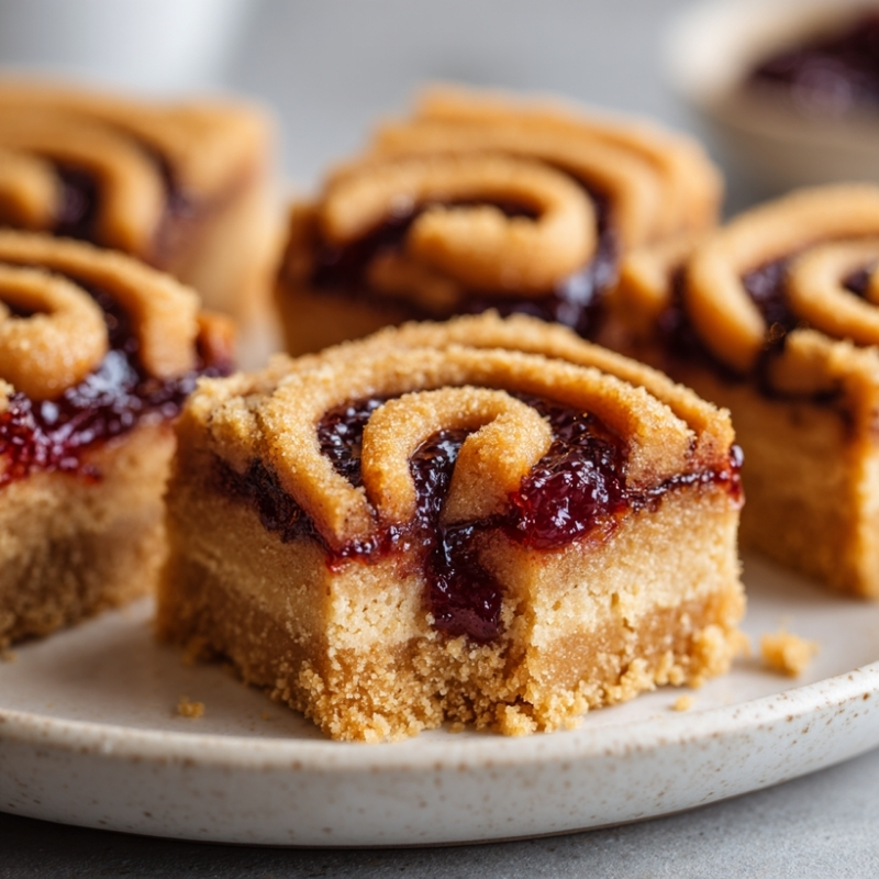 Chewy Peanut Butter And Jelly Bars