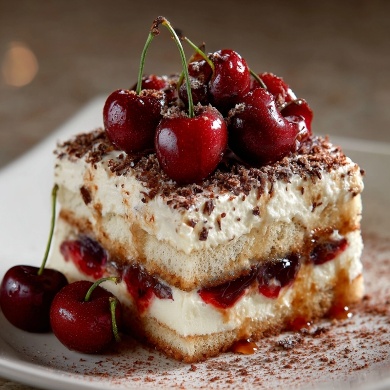 Cherry Amaretto Tiramisu Dessert